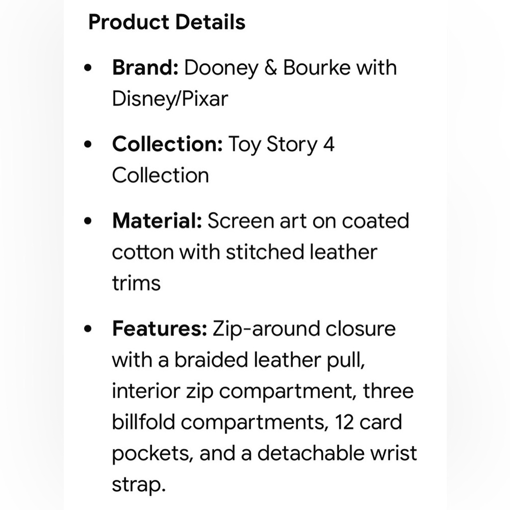 Disney Dooney & Bourke Toy Story 4 Wallet - Picture 15 of 15